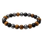 Triple Protection (Tiger's Eye + Hematite + Obsidian)